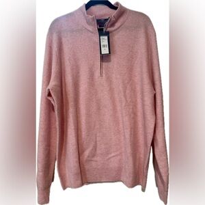Vineyard Vines Cat Cay Quarter-Zip Men XL Flamingo Pink 100% Cashmere NWT $298